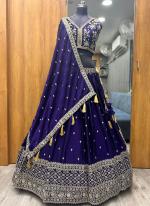 Rangoli Silk Indigo Wedding Wear Embroidery  Work Readymade Lehenga Choli